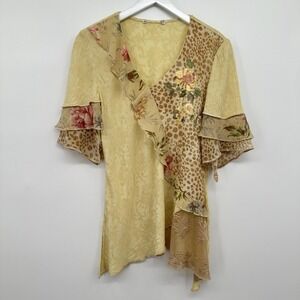 Vintage Spencer Alexis Top‎ Shirt Small Whimsical Patchwork Boho Fairycore Artsy